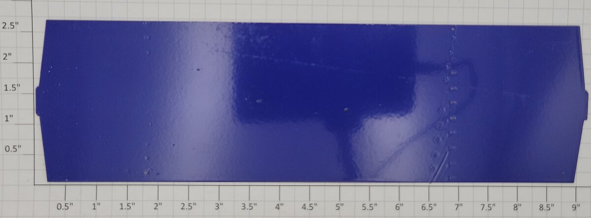 Ives 124-10 Blue Reefer Car Roof Plate w/ Litho Black & White Stripes