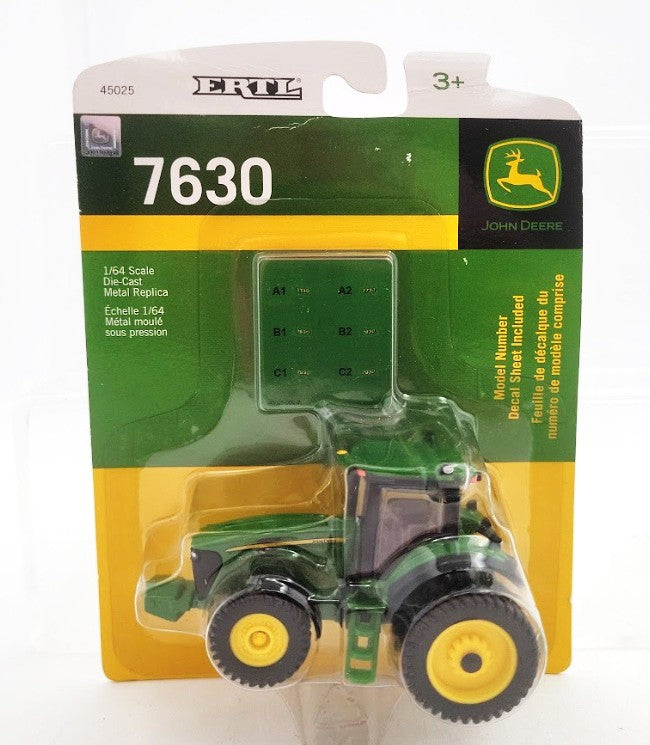 Ertl 45025 1:64 Scale Green John Deere 7630 Tractor w/Decal Sheet Die Cast Model