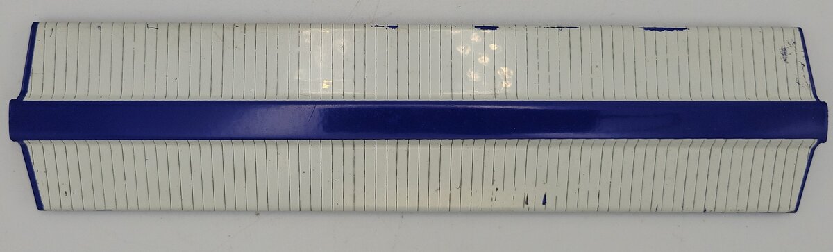 Ives 124-10 Blue Reefer Car Roof Plate w/ Lithographed Black & White Stripes