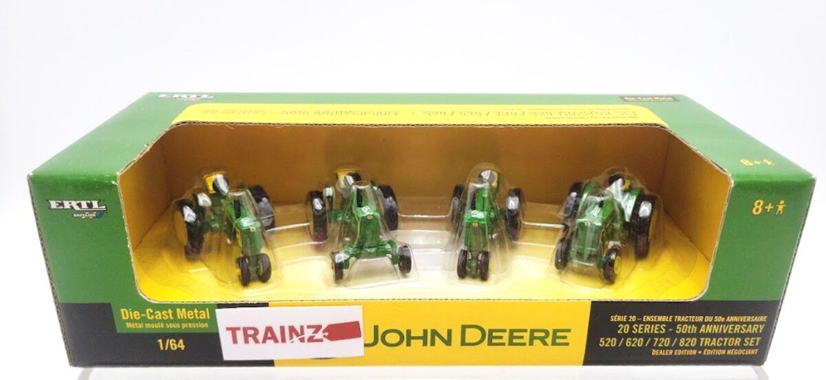 Ertl 15853 1:64 Scale John Deere 20 Series 520/620/720 & 820 Tractor (Pack of 4)