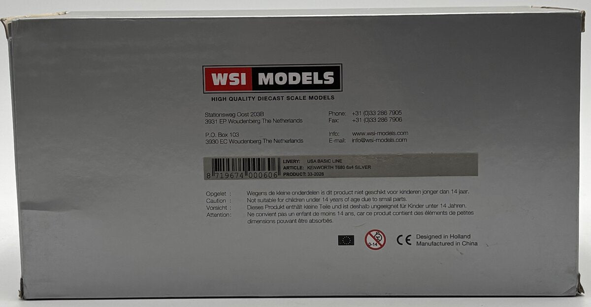 WSI 33-2028 1:50 Kenworth T680 6x4 Tractor - Silver