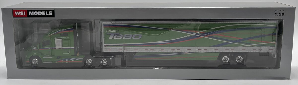 WSI 04-2024 1:50 WSI Premium Line Kenworth T680 6x4 w/Box Trailer-2 Axle