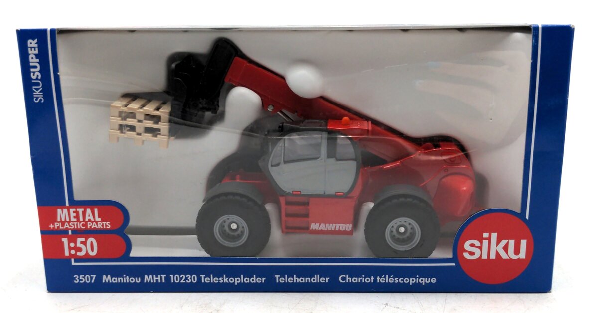 Siku 3507 1:50 Scale Manitou MHT 10230 Telescopic Handler w/ 3 Pallets