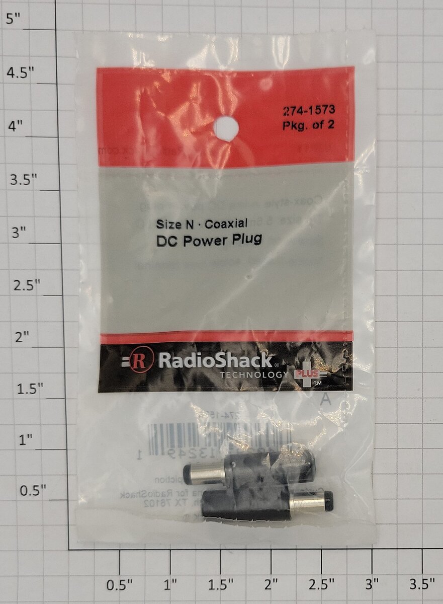 Radio Shack 274-1573 Coaxial DC Power Plug (Pack of 2)