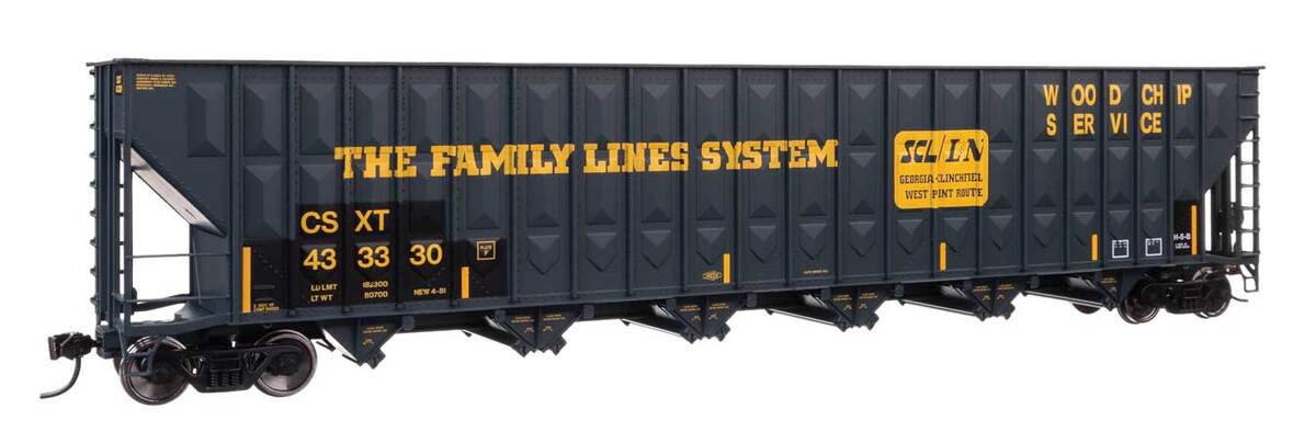 Walthers 910-56378 HO CSXT 73' Greenville 7,000 cu ft. Wood Chip Hopper #433330