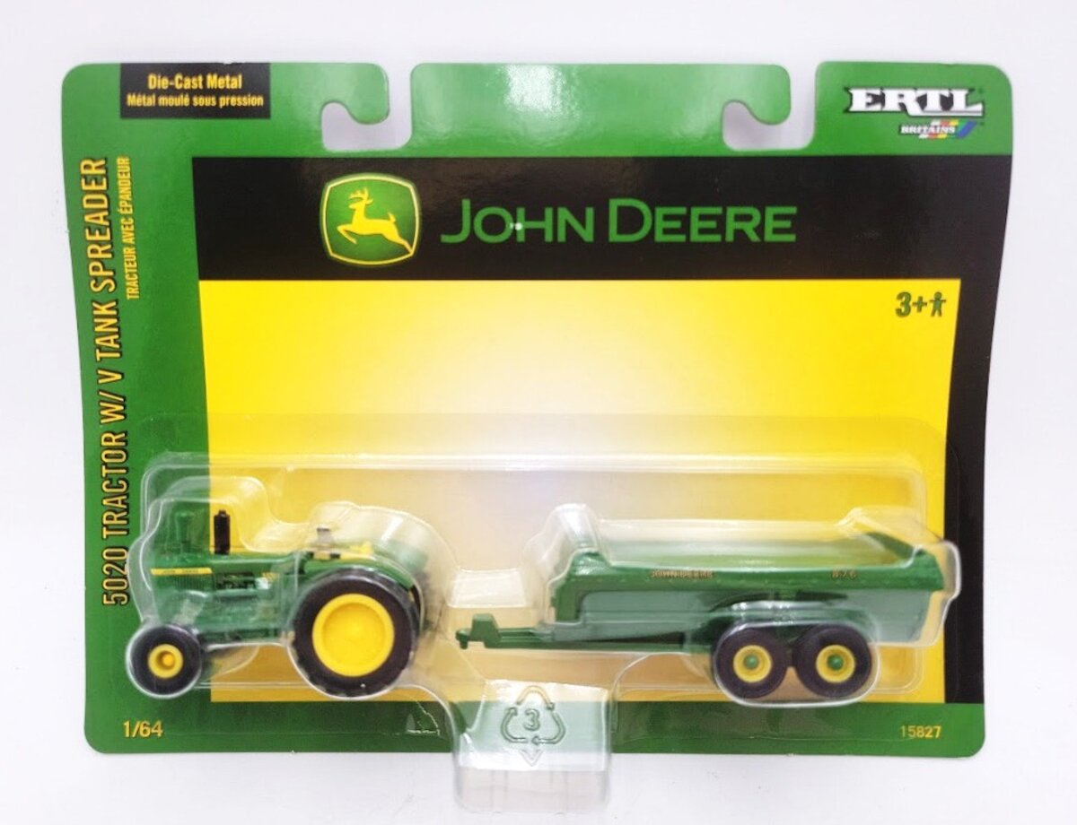 Ertl 15827 1:64 Scale Green John Deere Model 5020 Tractor W/ V-Tank Spreader