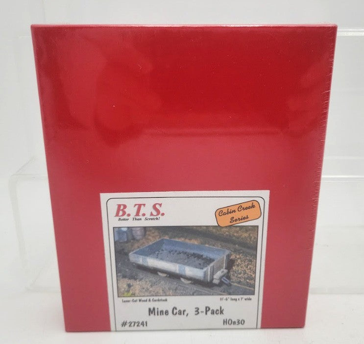 B.T.S. 27241 HOn3 Scale Cabin Creek Series Mine Car Laser Cut Wood Kit