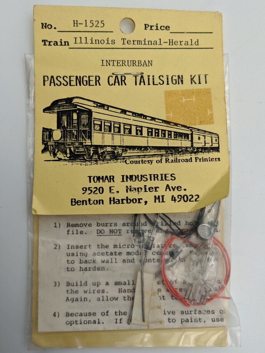 Tomar Industries H-1525 Passenger Car Tailsign Kit
