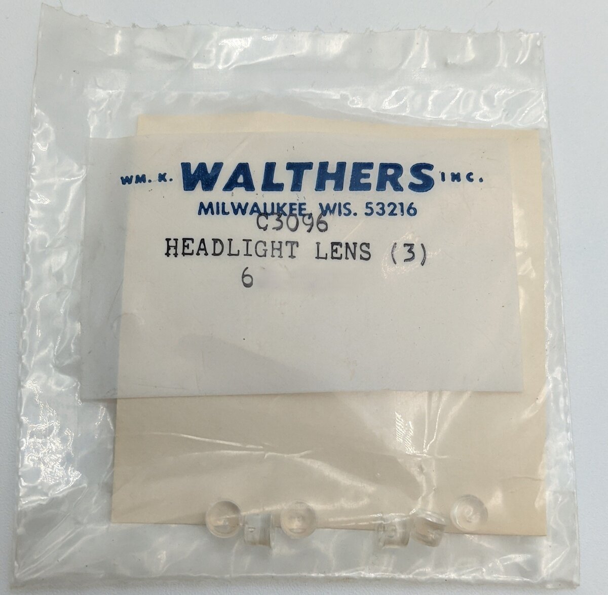 Walthers C3096 Headlight Lens (6-Pack)