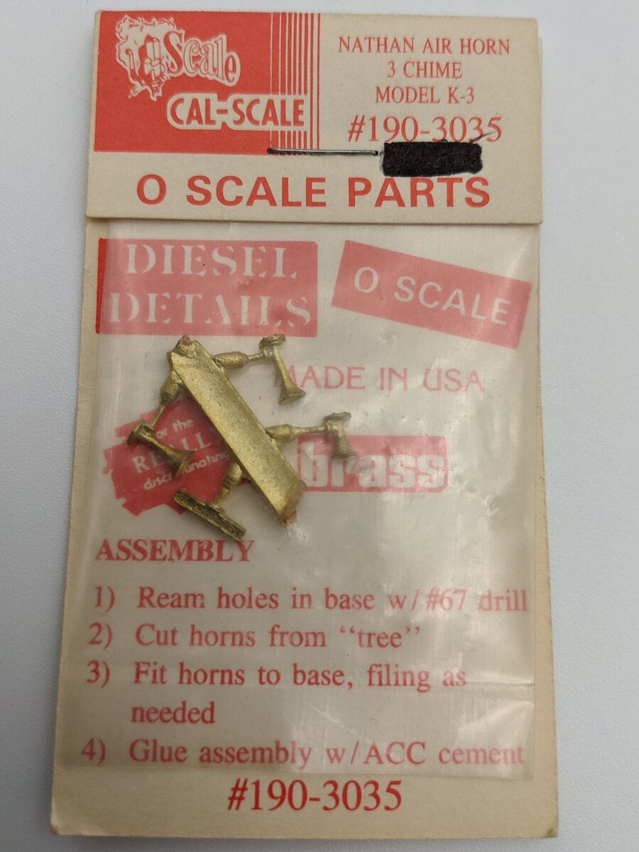 Cal Scale 190-3035 O Nathan Air Horn 3 Chime Model K-3