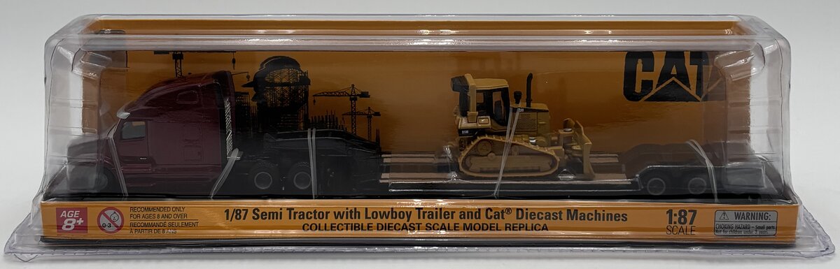 DieCast Masters 84419 1:87 Semi Tractor w/Lowboy Trailer & CAT Dozer