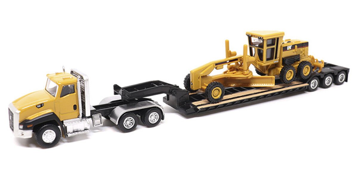 DieCast Masters 84414 1:87 Semi Tractor w/Lowboy Trailer & CAT Road Grader