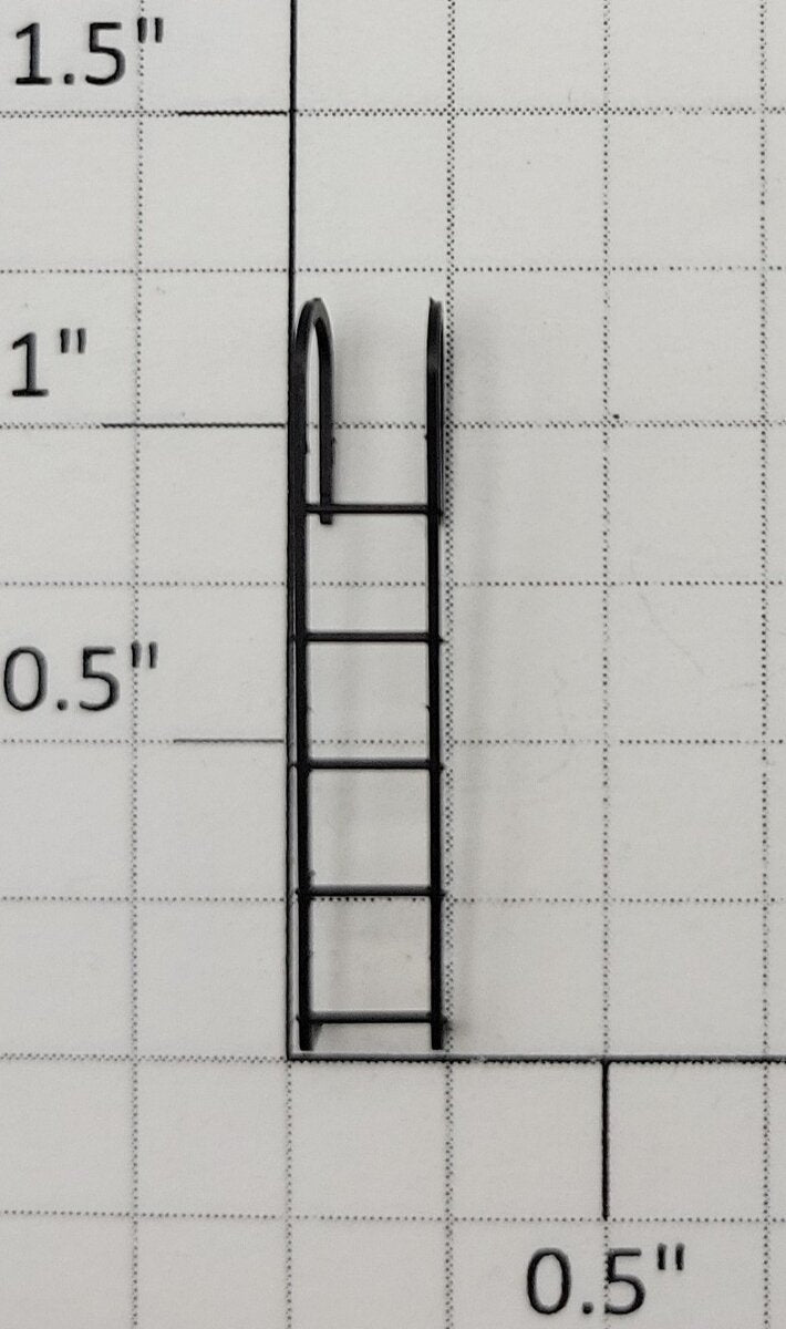 S-Helper 650-01-BK S Scale Black Plastic Caboose Ladder