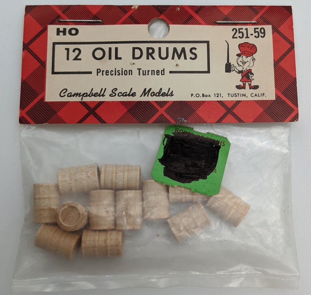 Campbell Scale Models 251-59 HO 12 Oil Drums