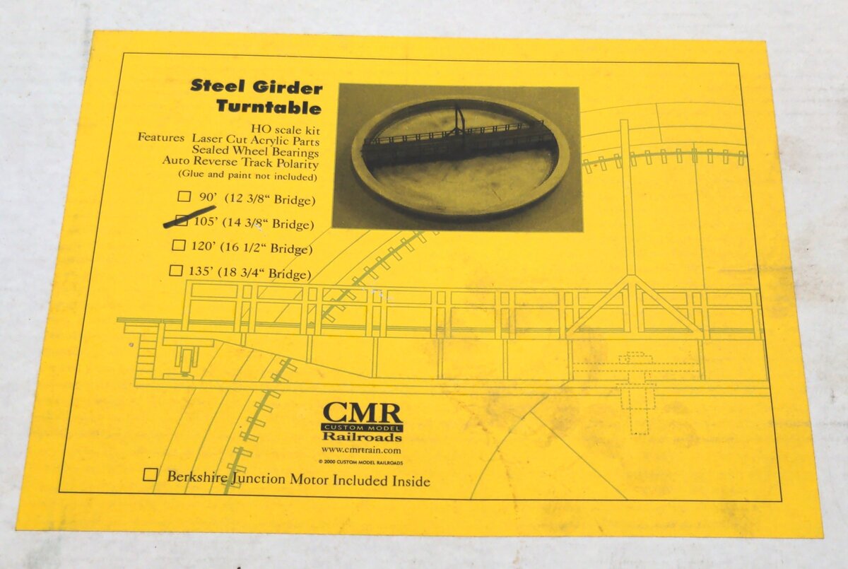 Custom Model Railroads HO-105 105' Steel Girder Turntable Building Kit