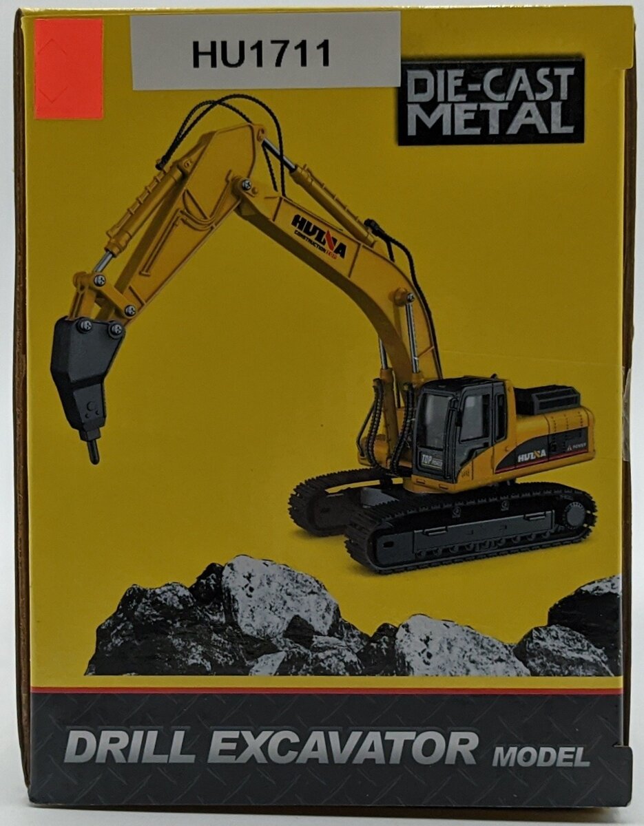 Hui Na Toys HU1711 1:50 Tracked Excavator w/Drill Attachment