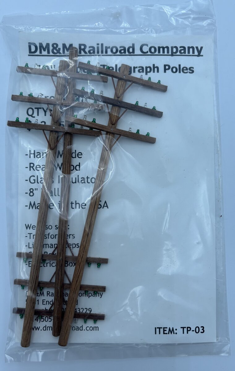 DM&M Railroad Company TP-03 O Wood Telegraph Poles