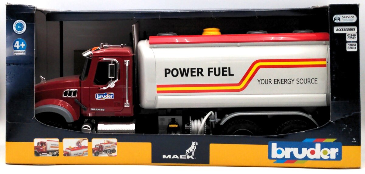 Bruder 02827 1:16 Mack Granite Tanker Truck Power Fuel