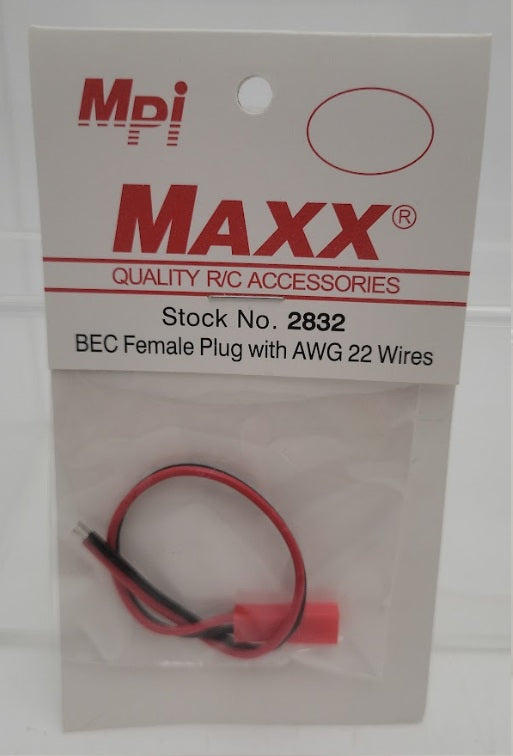 Maxx Products 2832 BEC Female Plug With AWG 22 Wires