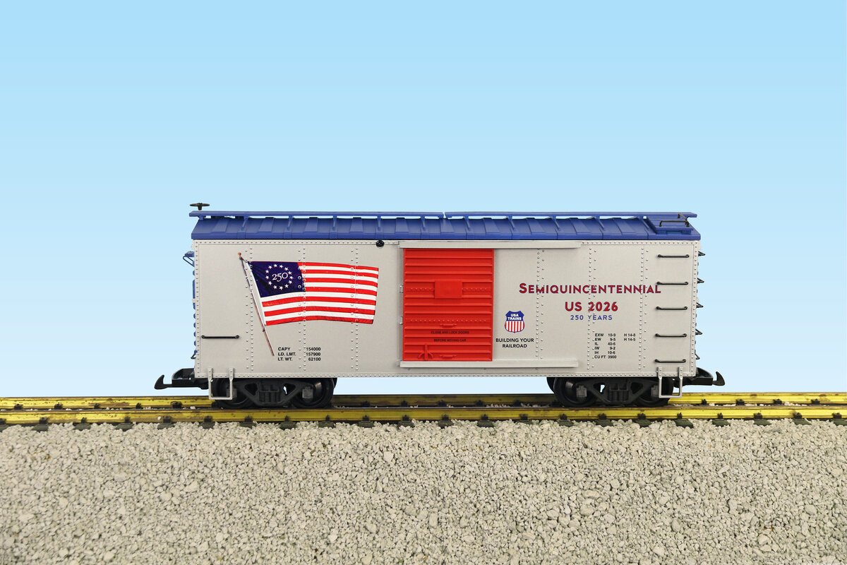 USA Trains R19165B G Patriotic Semiquincentennial Steel Boxcar #2026