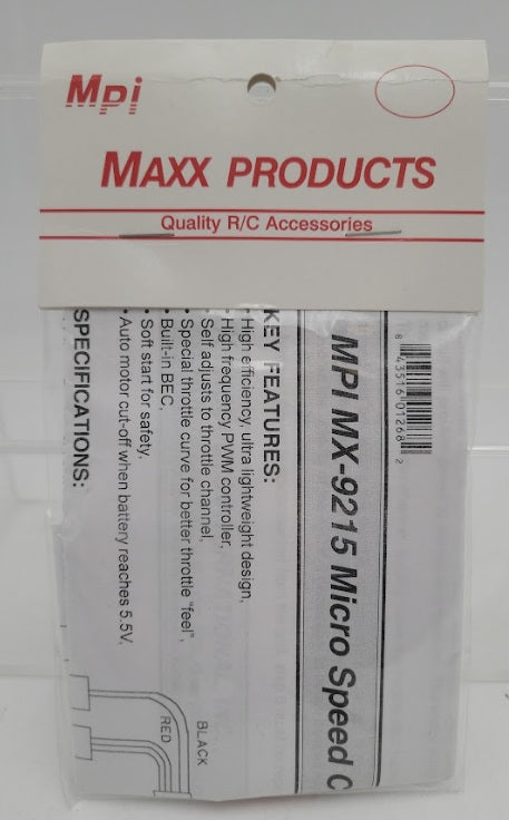Maxx Products MX-9215 Micro Speed Controller 6-10 V BEC 15A