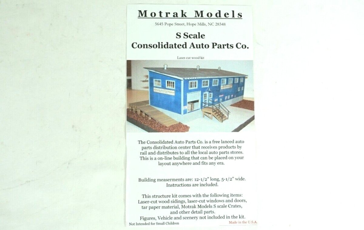 Motrak Models 64704 S Gauge Consolidated Auto Parts Co. Building Kit