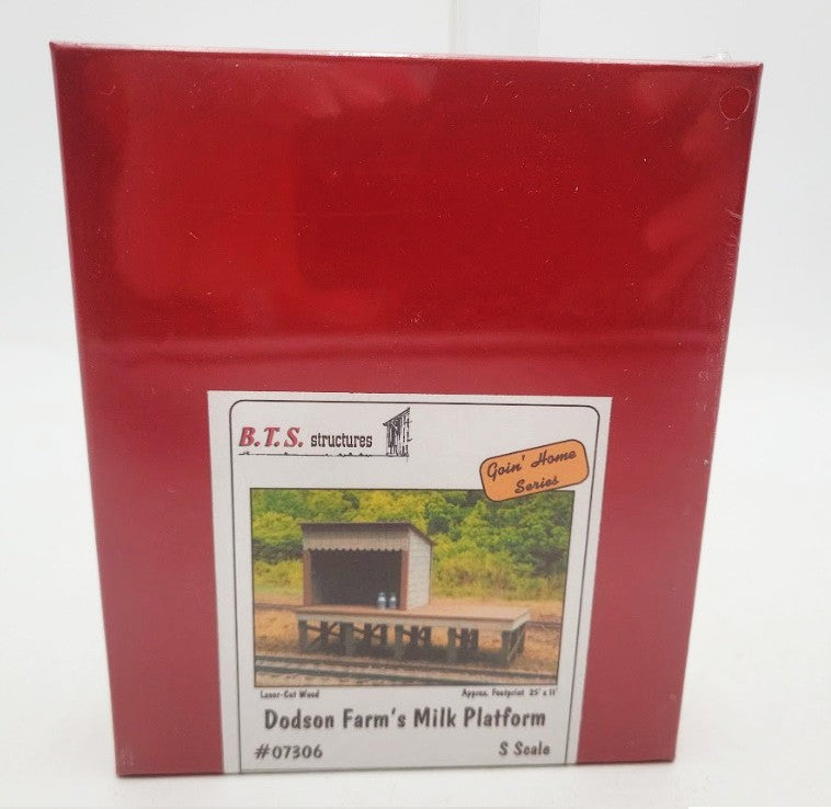 B.T.S. 07306 S Scale Dodson Farms Creamery Milk Platform Laser Cut Building Kit