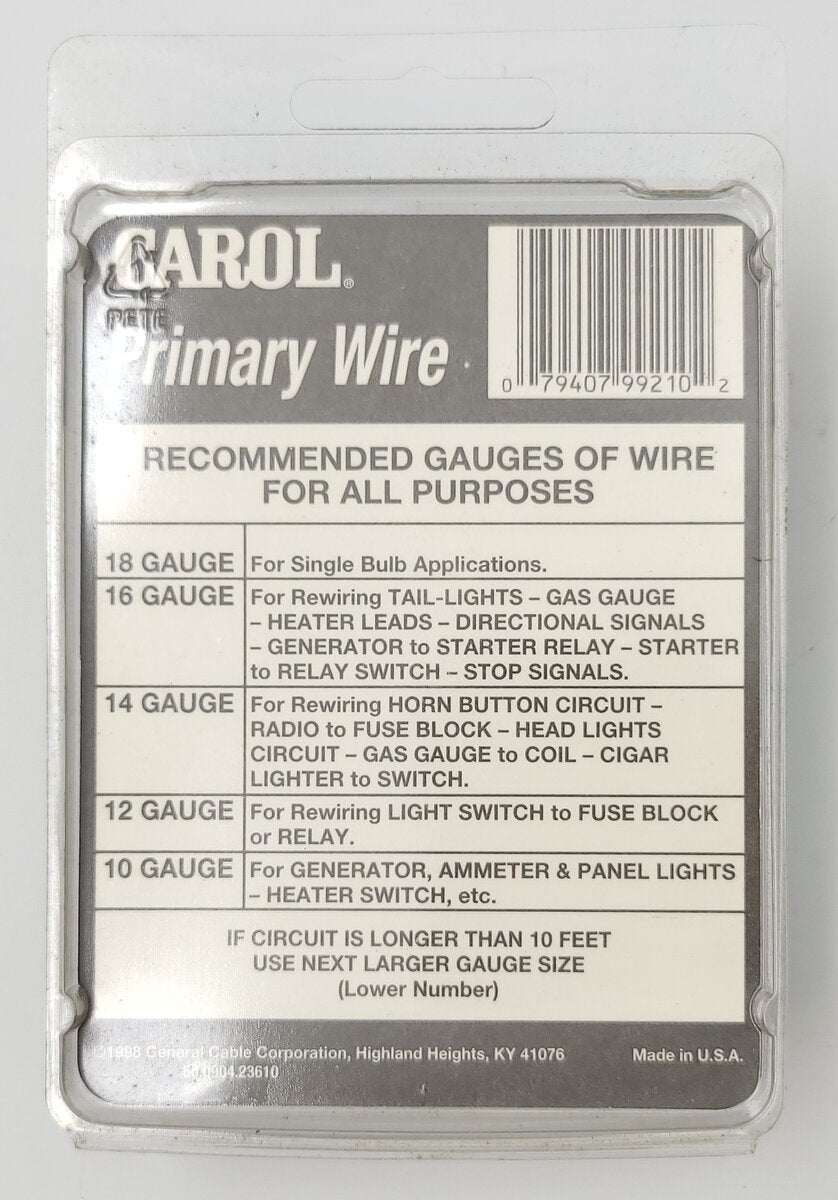 Carol 6P14G 14 Gauge Green 17' Primary Wire in Package