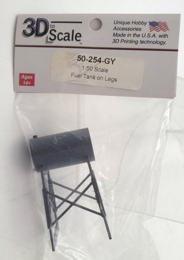 3D to Scale 50-254-GY 1:50 Scale Dark Grey Fuel Tank on Legs