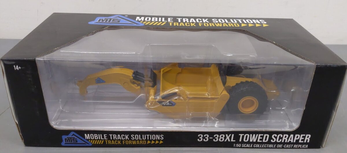 SpecCast MTS002 1:50 Scale Yellow MTS 33-38XL Towed Scraper
