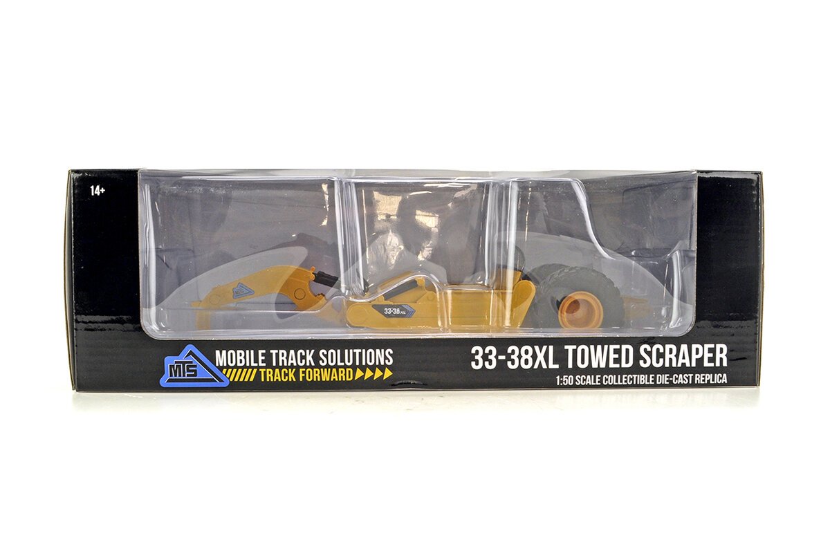 SpecCast MTS002 1:50 Scale Yellow MTS 33-38XL Towed Scraper