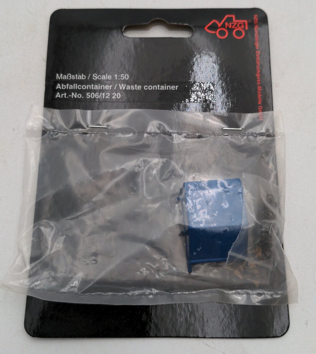 NZG 506-12-20 1:50 Scale Waste Container Blue