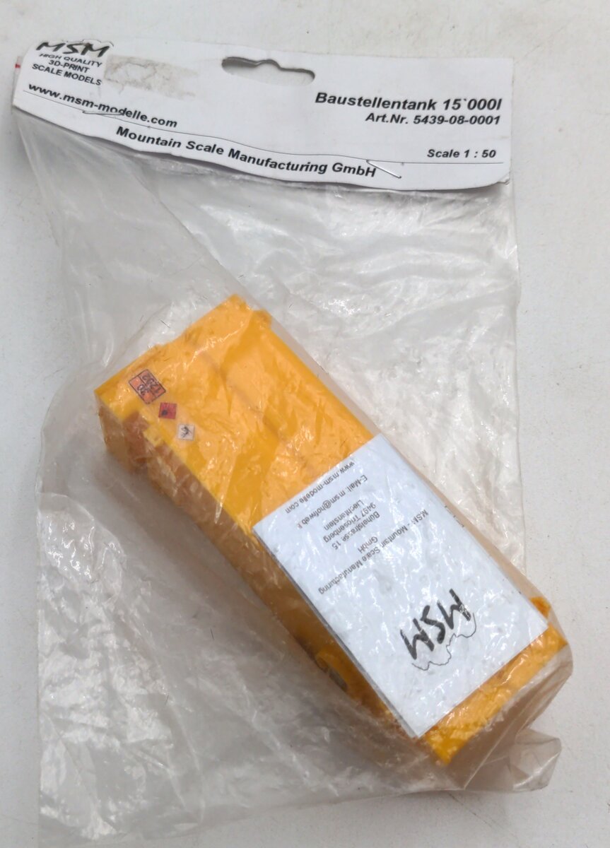 MSM 5439-01 1:50 Scale 15,000-Liter Yellow Construction Site Tank