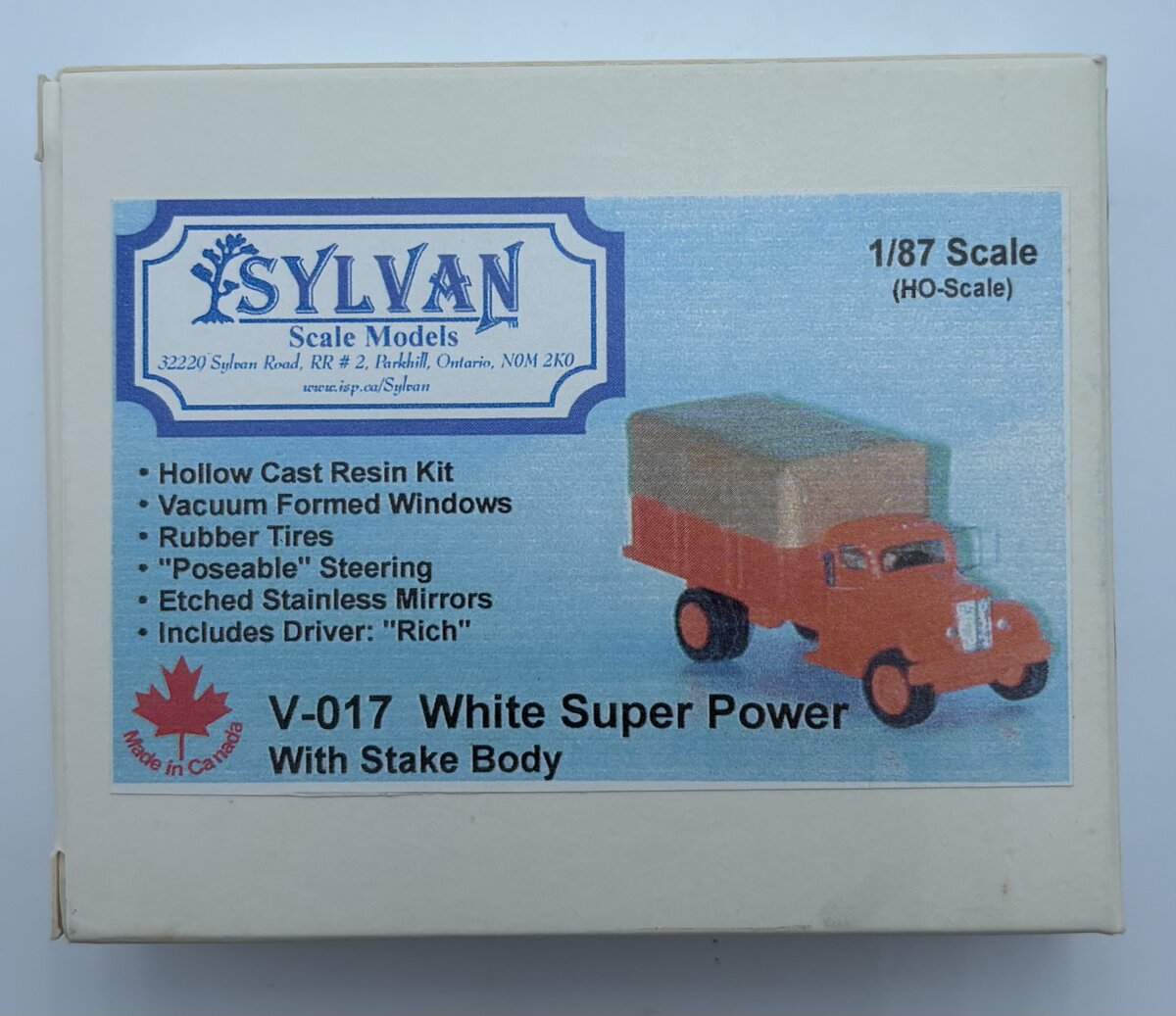 Sylvan Scale Models V-017 1940-58 White Super Power w/Stake Body Kit