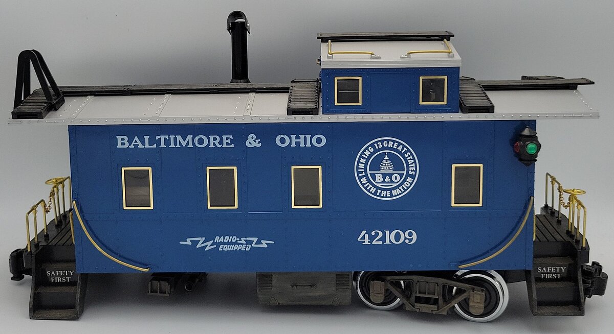 REA 42109 G Scale B & O Lighted Caboose Shell and Frame - Parts or Repair