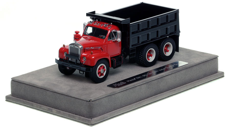 Fire Replicas 097B-4 1:50 Mack B61 SX Tandem Axel Dump Truck Red and Black