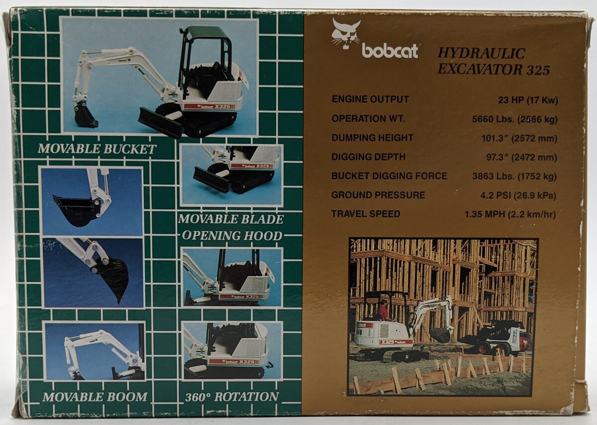 Wan Ho BO2773 1:25 Bobcat X325 Compact Excavator