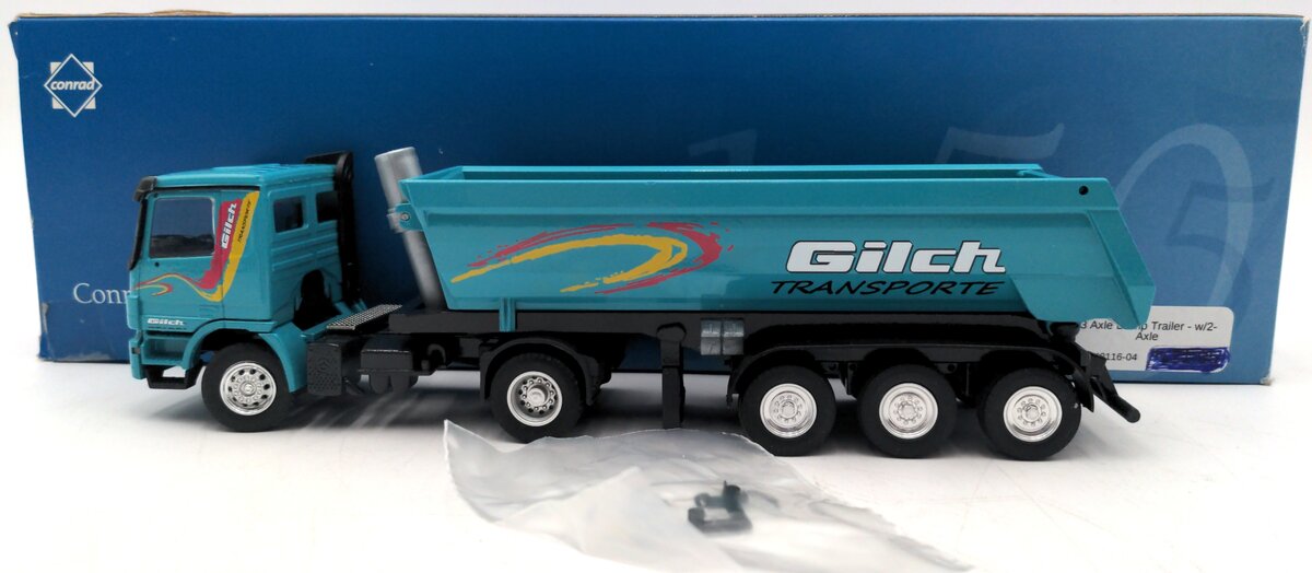 Conrad 40116-04 1:50 Kogel 3 Axle Dump Trailer - w/2-Axle - Gilch
