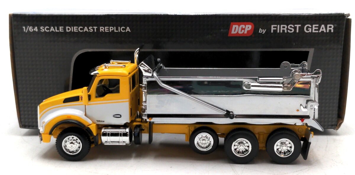First Gear 60-1416 1:64 Kenworth T880 w/ Rogue Transfer Dump Body Yellow