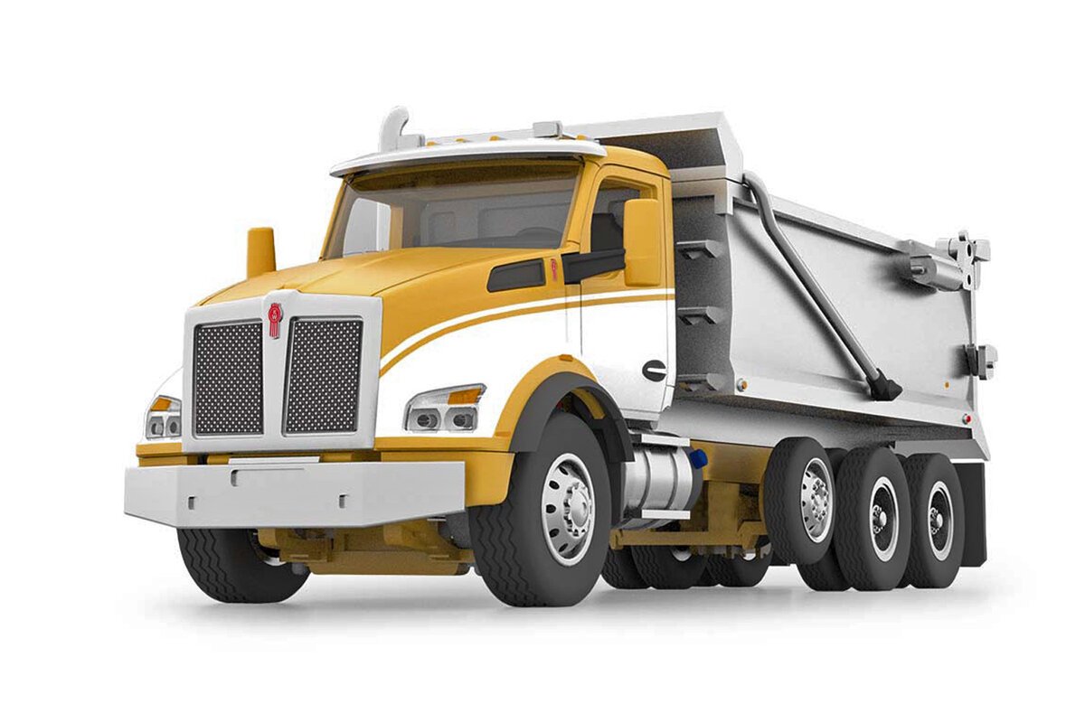 First Gear 60-1416 1:64 Kenworth T880 w/ Rogue Transfer Dump Body Yellow