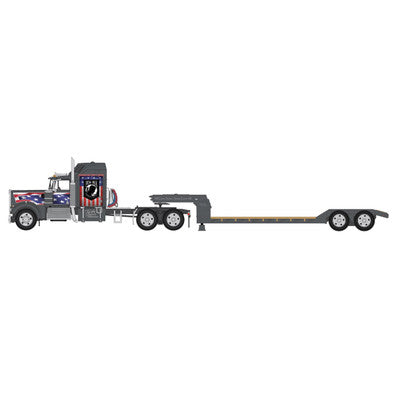 First Gear 60-1312 1:64 Kenworth W900A w/Sleeper w/Rogers Lowboy - POW/MIA