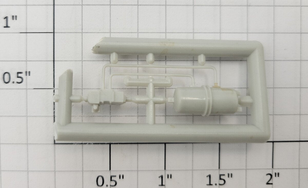 S-Helper 654-02-04 Unpainted Plastic Flat Car Triple Valve Brake Reservoir