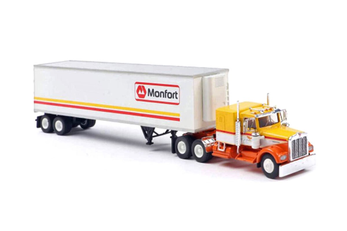 Brekina Automodelle 86257 1:87 Scale Kenworth W900 w/Trailer - Monfort