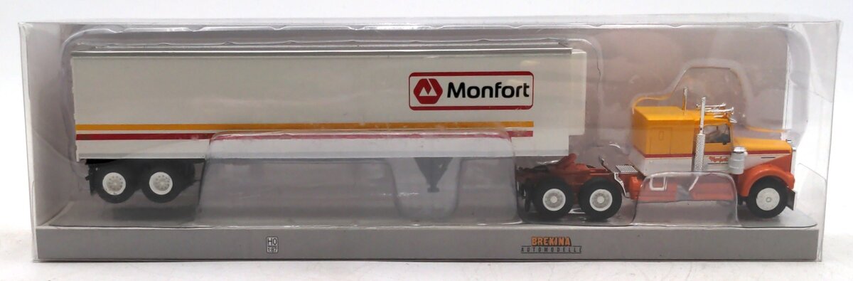 Brekina Automodelle 86257 1:87 Scale Kenworth W900 w/Trailer - Monfort