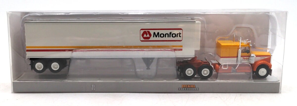 Brekina Automodelle BRE86256 1:87 Scale Kenworth W900 w/Trailer - Monfort
