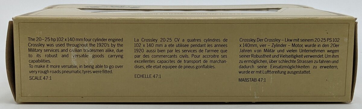 Matchbox Y-13 47:1 Models of Yesteryear 1918 Crossley Car Evan Bros Coal & Coke