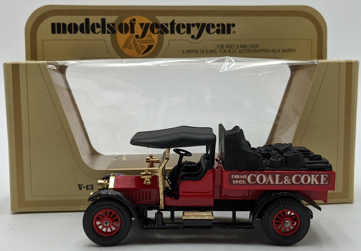 Matchbox Y-13 47:1 Models of Yesteryear 1918 Crossley Car Evan Bros Coal & Coke