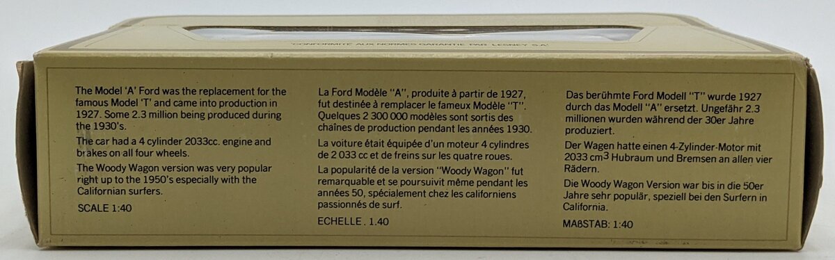 Matchbox Y-21 1:40 Matchbox Models Of Yesteryear 1927 Ford A Wood Body