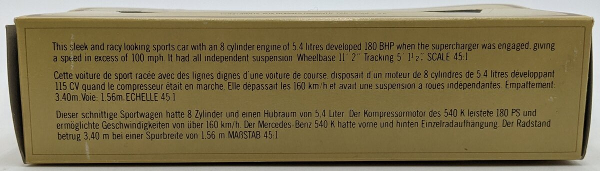 Matchbox Y-20 45:1 1937 Mercedes Benz 540K Gray Convertible