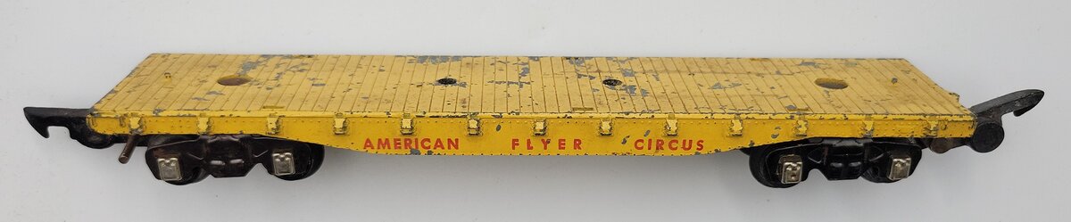 American Flyer PA9952 S Gauge "American Flyer Circus" Yellow Die-Cast Flatcar